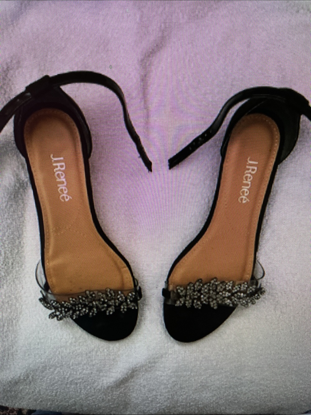 J.Renee Black Crystal-Embellished Ankle-Strap Sandals - Picture 9 of 9